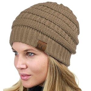 (NWT) CC Exclusives Women's Chunky Knit Beanie Hat Taupe